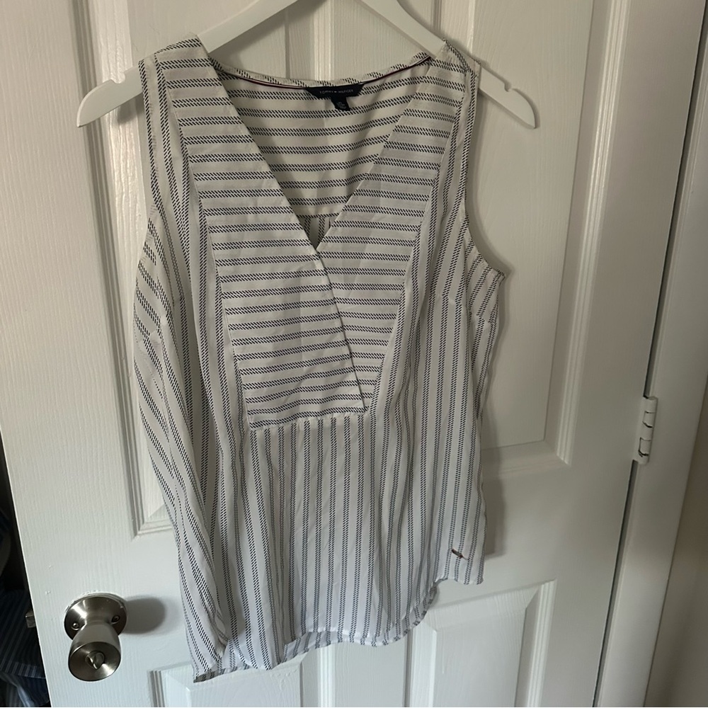 Striped Sleeveless Blouse